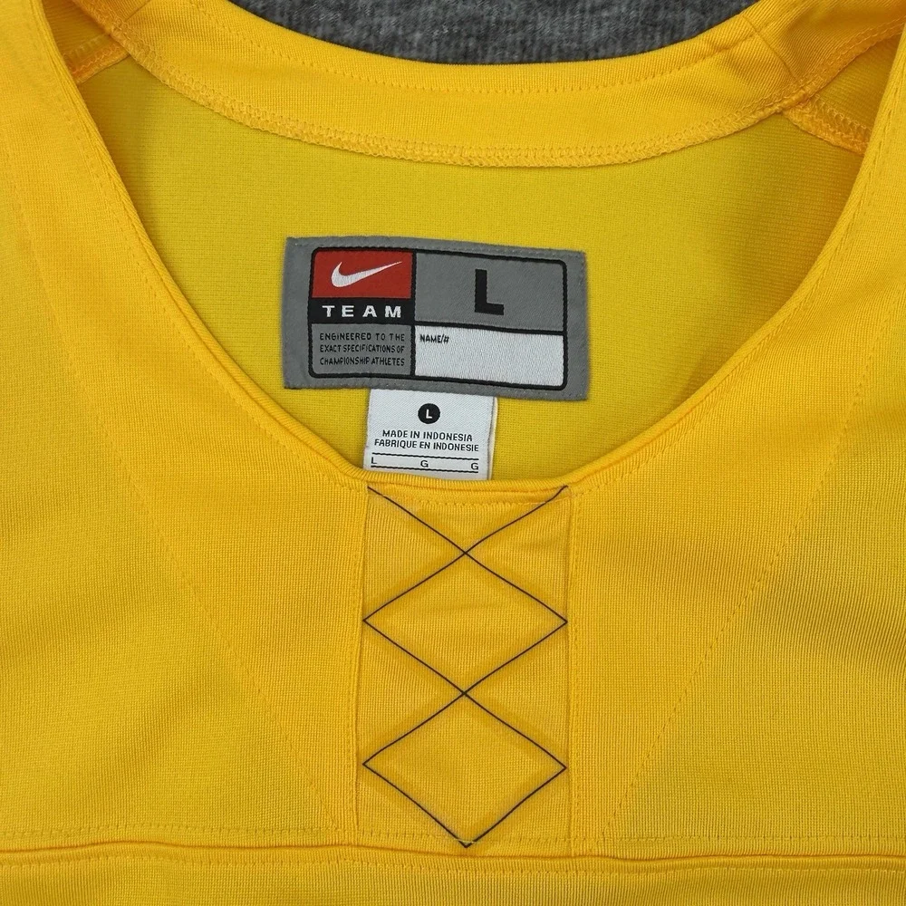 Nike Team Michigan Wolverines Authentic Hockey Jersey Mens Size L Yellow B1G